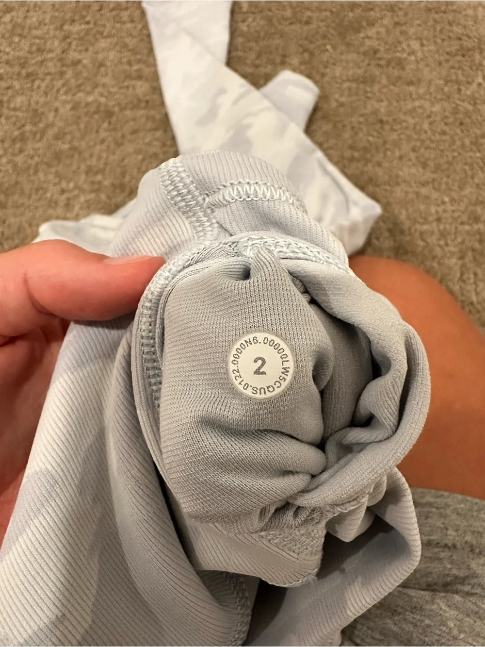 Lululemon High-Waist Light Gray and White Camo Leggings